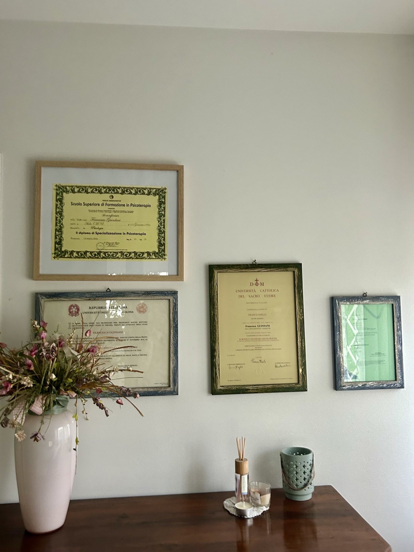 Titoli accademici e professionali di Francesca Guindani